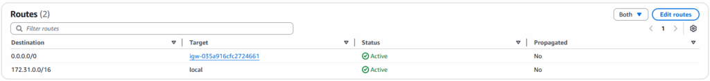 aws vpc route table